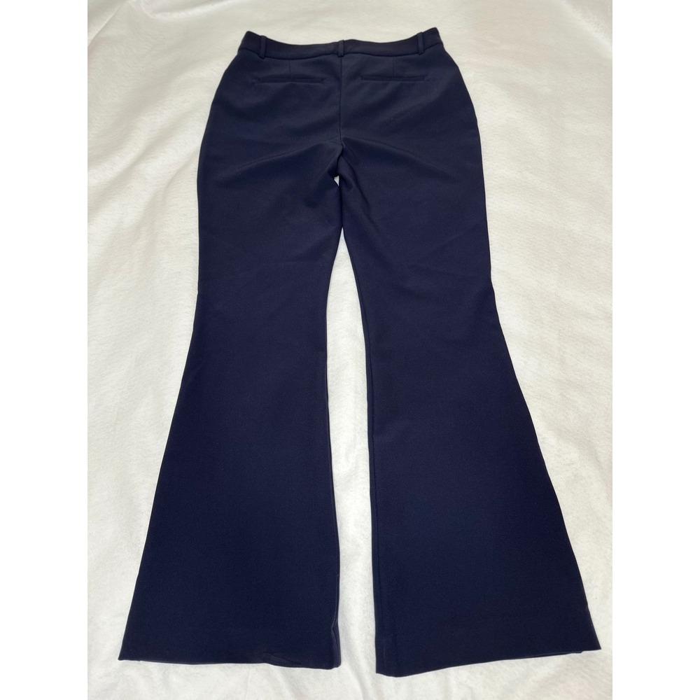 Express Editor Flare Mid Rise Pants Women Size 4 Navy Blue Workwear Good - Picture 3 of 9